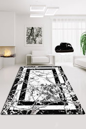 Conceptum Alfombra Marmor v2 Blanco y Negro 120 x 180 cm